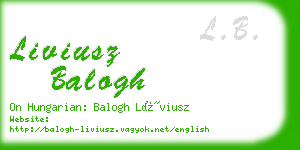 liviusz balogh business card